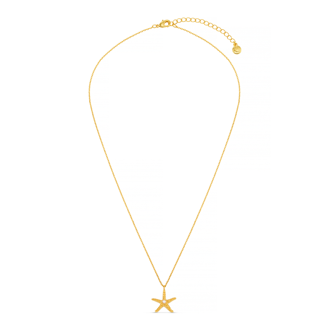 Orelia Starfish & Pearl Charm Necklace - ORE30766