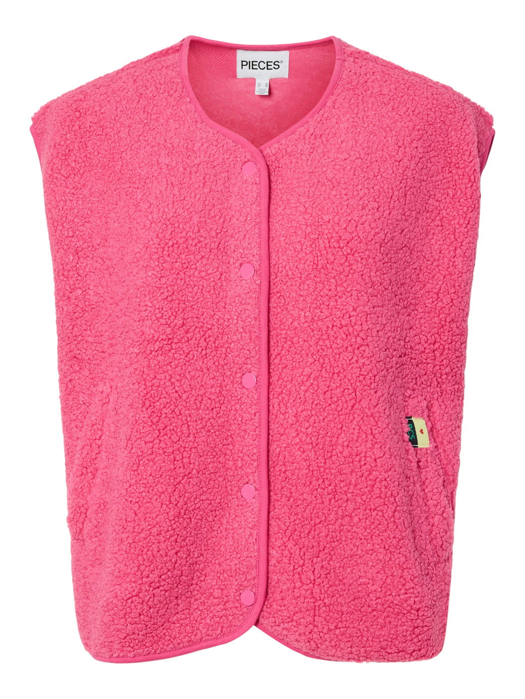 Pieces Pckatty Teddy Gilet - Pink