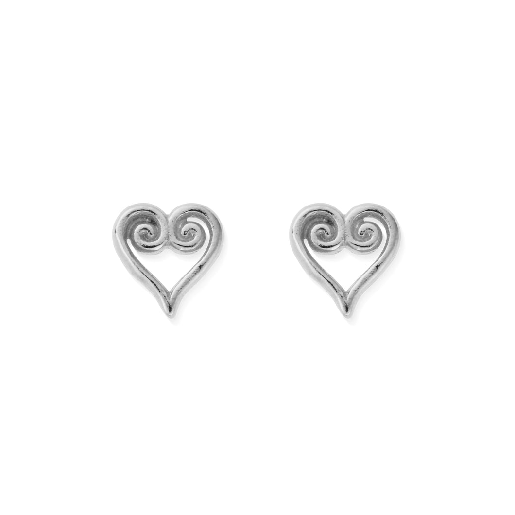 ChloBo Scroll Heart Stud Earrings - SEST3424