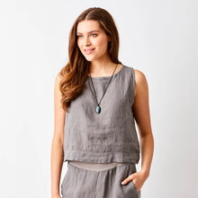 Load image into Gallery viewer, Suzy D Sylviana Linen Top - Mud
