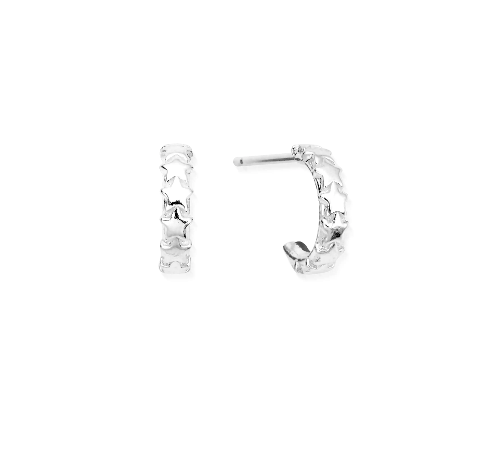 ChloBo Tiny Multi Star Huggie Hoop Earrings - SEH3320