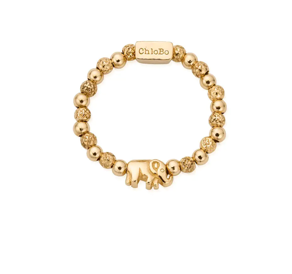 ChloBo Gold Lucky Elephant Ring - GR24039
