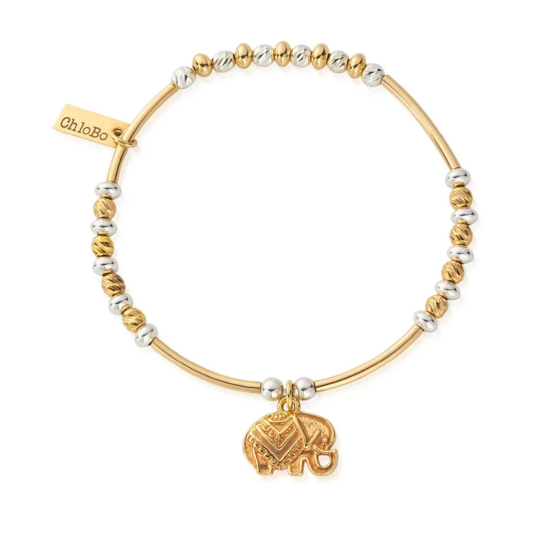 ChloBo Gold & Silver Decorated Elephant Bracelet - GMBSBNH4024