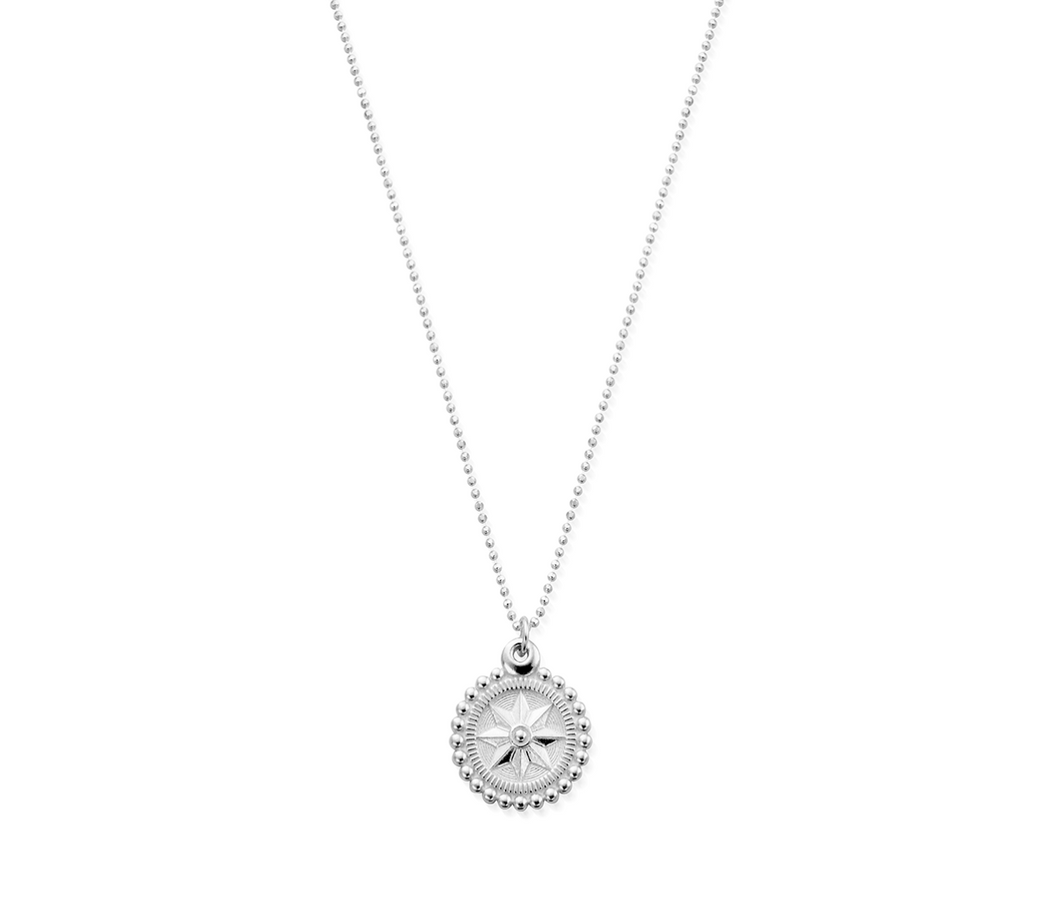 ChloBo Diamond Cut Chain With Bobble Compass Pendant Necklace - SCDC23232