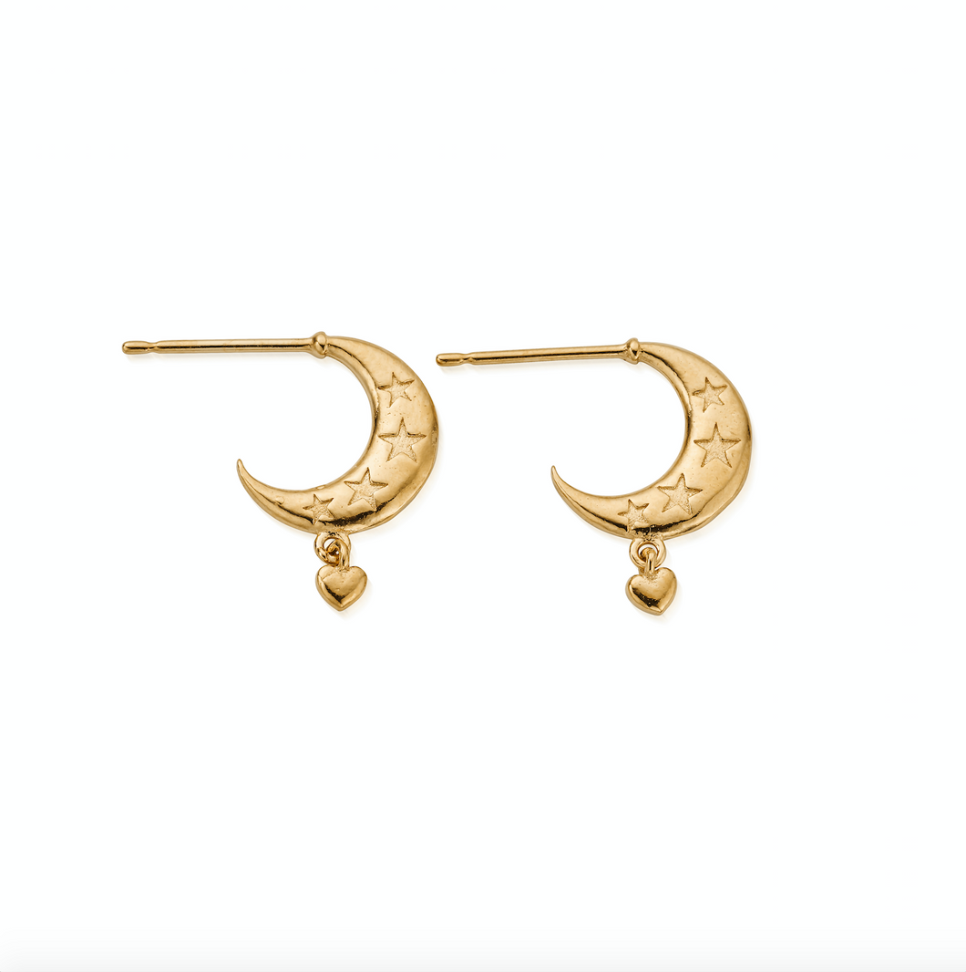 ChloBo Gold Love By the Moon Huggie Hoop Earrings - GEH3395