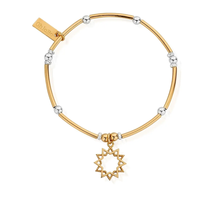 ChloBo Gold & Silver Wishful Soul Star Bracelet - GMBMNBR1129
