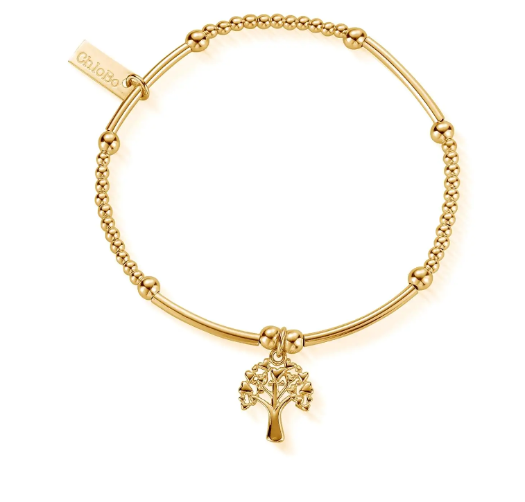 ChloBo Gold Cute Mini Heart Tree Of Life Bracelet - GBCM775