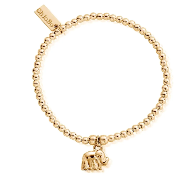 ChloBo Gold Cute Charm Elephant Bracelet - GBCC406