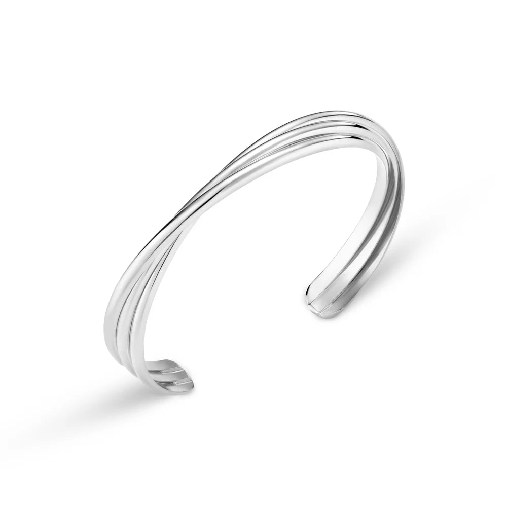 Orelia Interlocking Open Bangle Silver - ORE31519