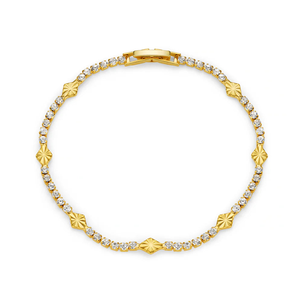 Orelia Cupchain & Etched Detail Tennis Bracelet - ORE31614