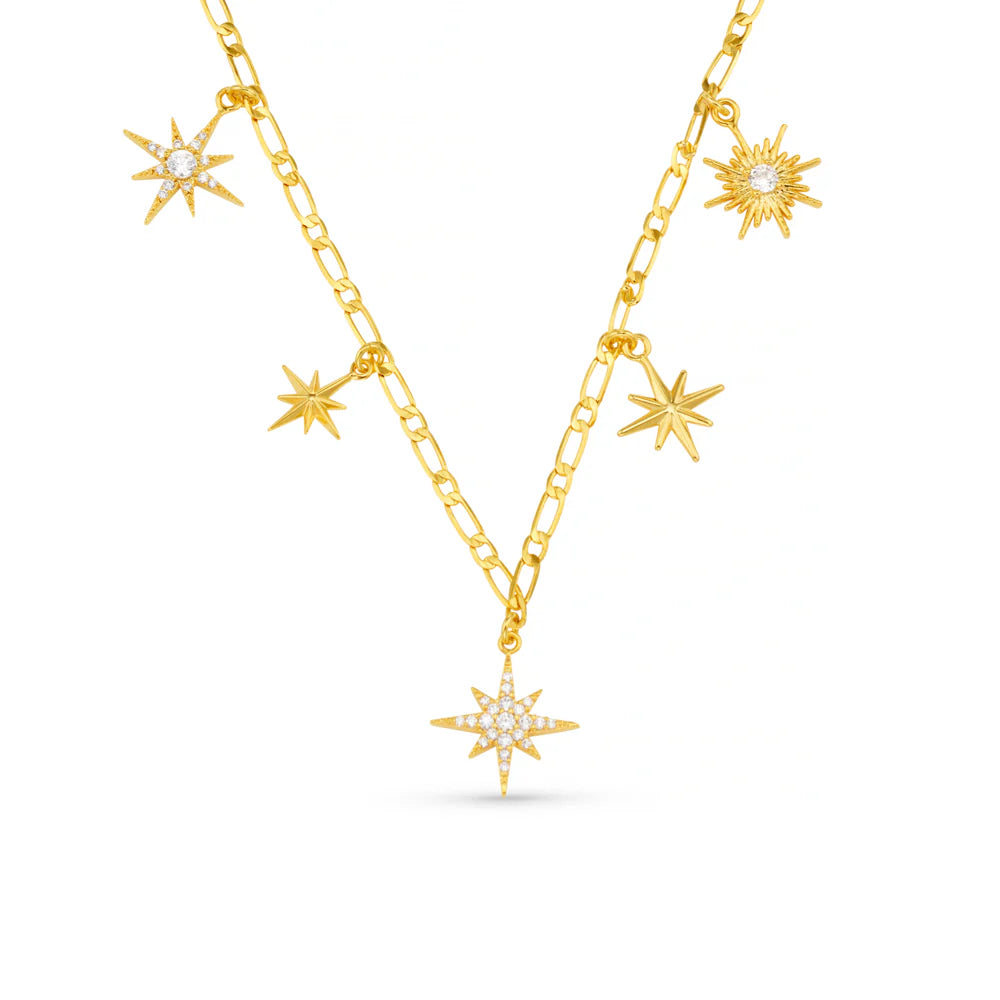 Orelia Statement Starburst Charm Drop Necklace - ORE31604