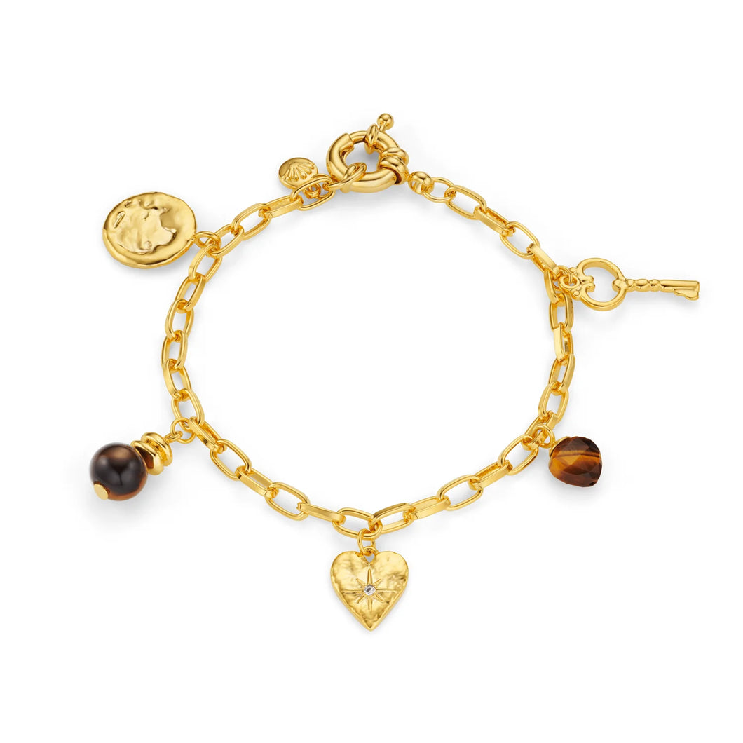 Orelia Mixed Charm & Tigers Eye Bracelet - ORE31473