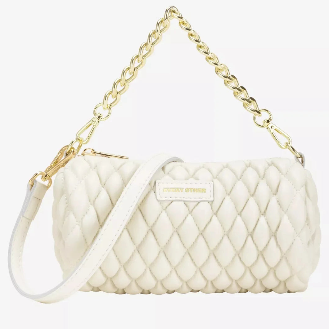 Every Other Verano Quilt Crossbody Bag - Cream