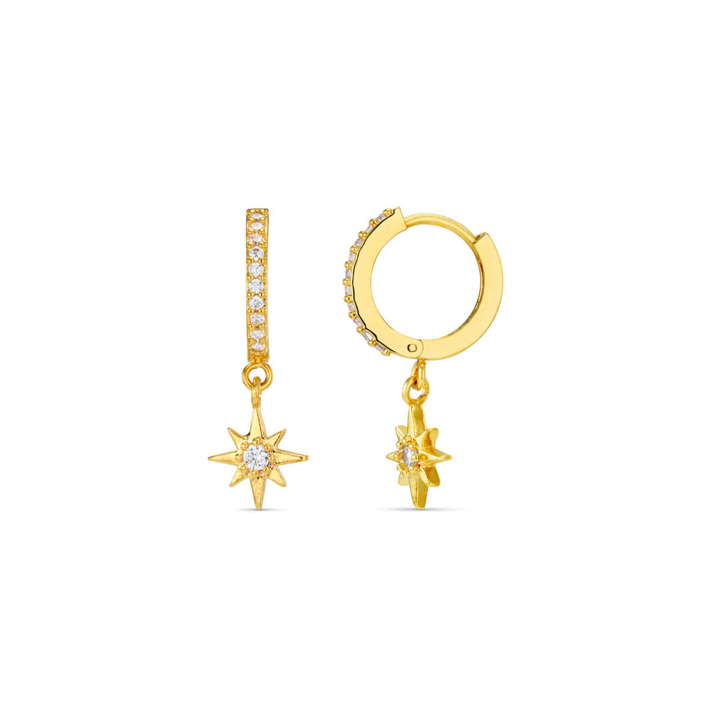 Orelia Pave starburst Huggie Hoop Earrings - ORE31581