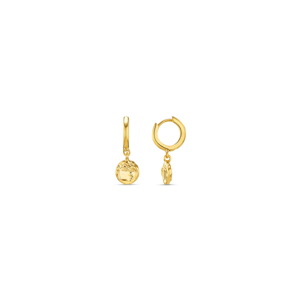 Orelia Molten Coin Huggie Hoops - ORE31306