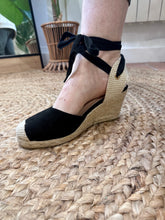 Load image into Gallery viewer, Salsa Espadrille Wedges - Black
