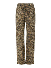 Load image into Gallery viewer, Pieces Pcsalume High Waist Straight Leg Jeans - Leopard Print
