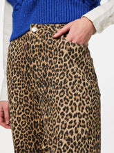 Load image into Gallery viewer, Pieces Pcsalume High Waist Straight Leg Jeans - Leopard Print
