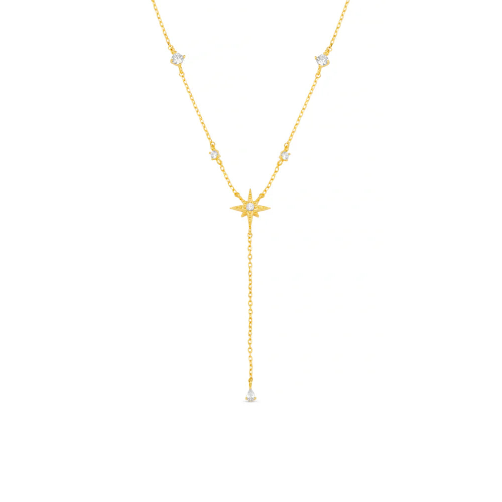 Orelia Crystal & Starburst Fine Lariat Necklace - ORE31603