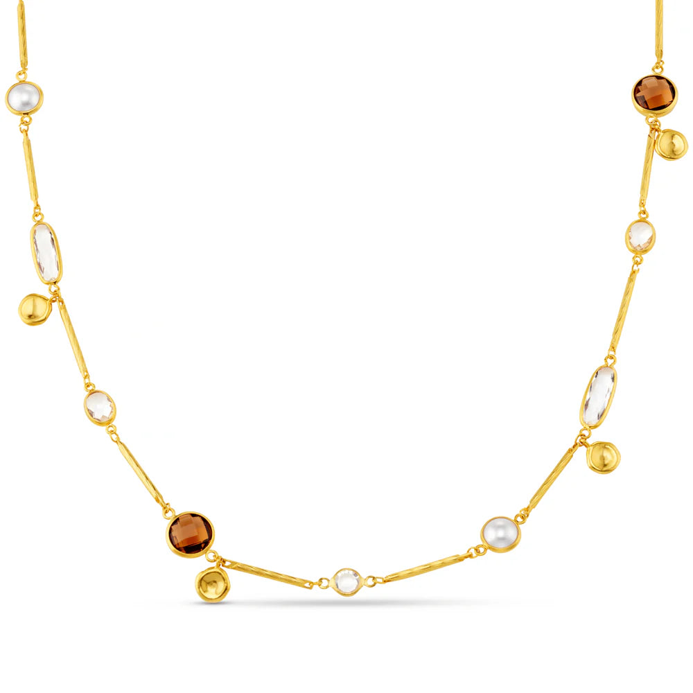 Orelia Mixed Bead & Coin Long Link Necklace - ORE31468