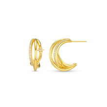 Load image into Gallery viewer, Orelia Pave Illusion Mid-Size Hoop Earrings - ORE40885
