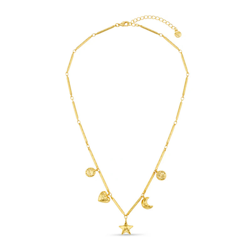 Orelia Bar Link & Molten Charm Necklace ORE31427