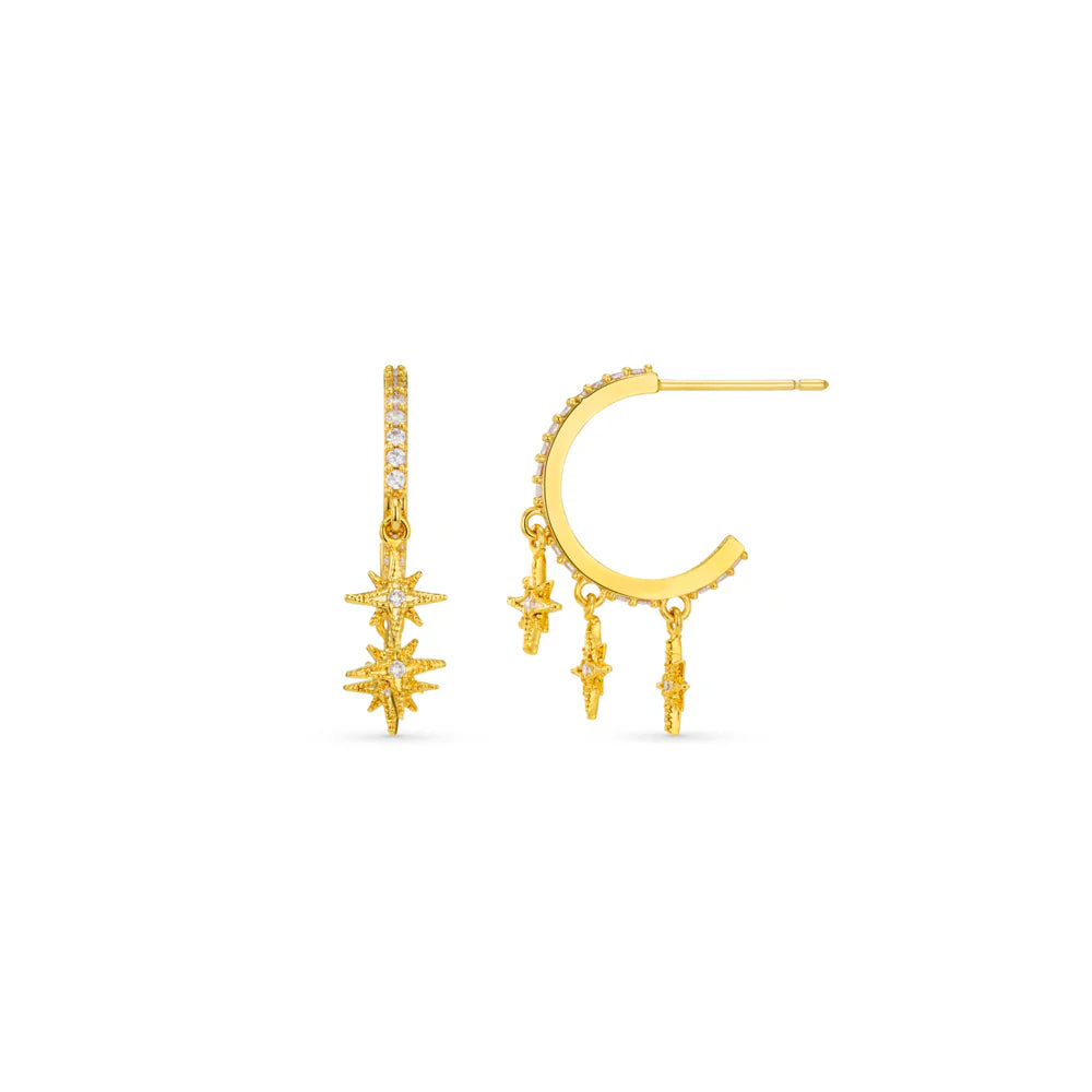 Orelia Pavé Starburst Shaker Hoop Earrings ORE31568