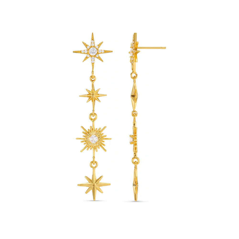 Orelia Statement Crystal Starburst Long Earrings - ORE31574