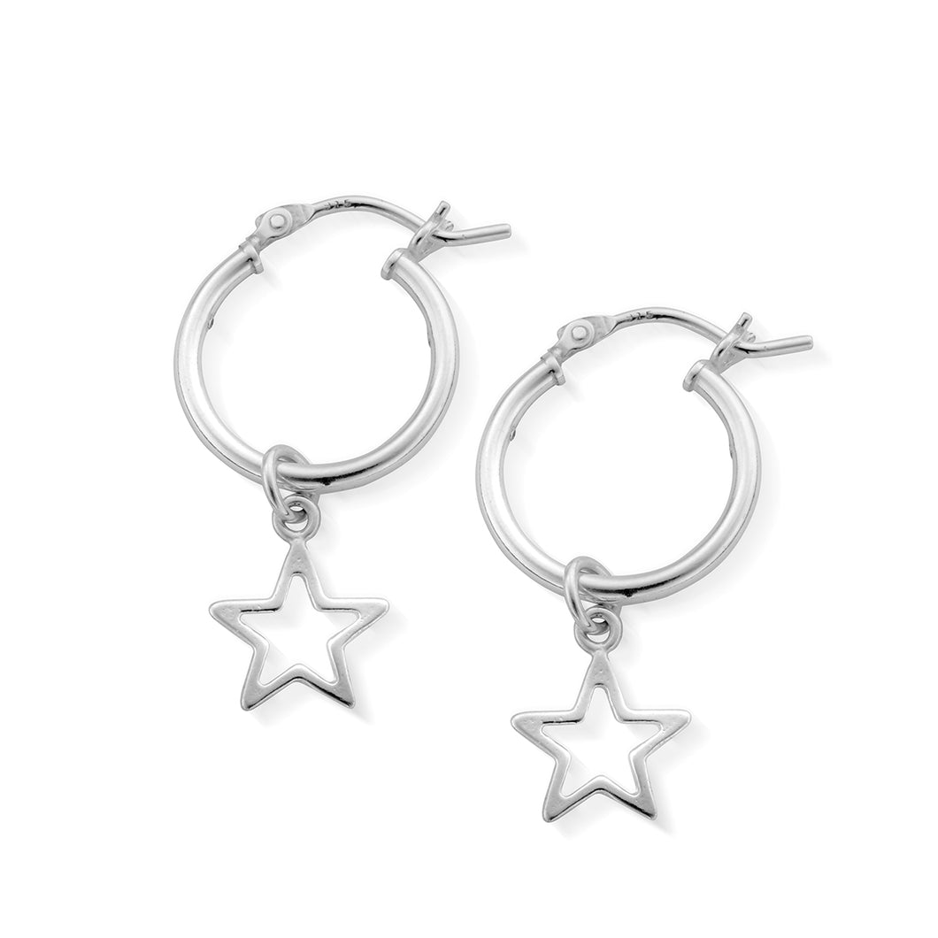 ChloBo Open Star Hoop Earrings SEH097 - Village Boutique 