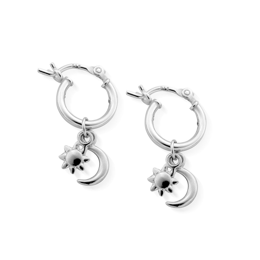 ChloBo Dainty Moon & Sun Hoop Earrings SEH582 - Village Boutique 