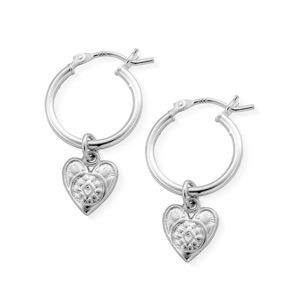 ChloBo Patterned Heart Hoop Earrings SEH691 - Village Boutique 