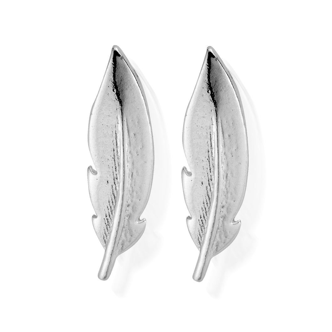 ChloBo Silver Cuff Feather Earrings SEST728 - Village Boutique 