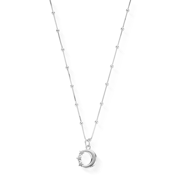 ChloBo Silver Bobble Chain Moon & Star Necklace SNBB580 - Village Boutique 