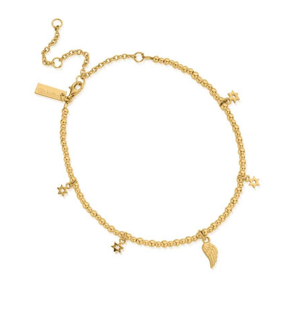 ChloBo Gold Mini Cute Divinity Within Anklet Bracelet GANMC25664037