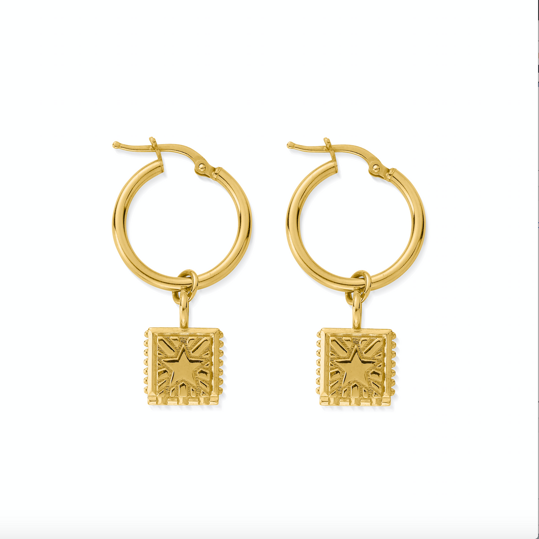ChloBo Gold Celestial Wonderer hoop Earrings GEH3190